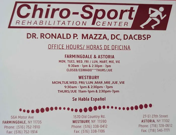 Dr. Ronald Mazza - Chiro-Sport Rehabilitation - Westbury Picture 6