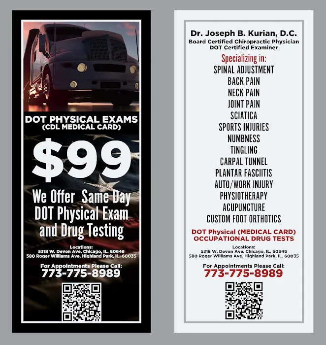 SAME DAY DOT PHYSICAL EXAM/ADVANCED CHIROPRACTIC - Dr. Joseph B. Kurian, D.C. Picture 2