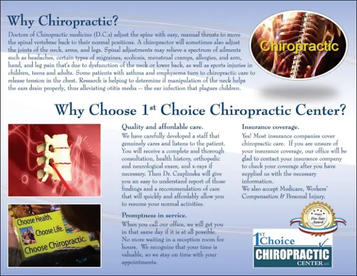 1st Choice Chiropractic Center-Alicja Czaplinska DC Picture 1