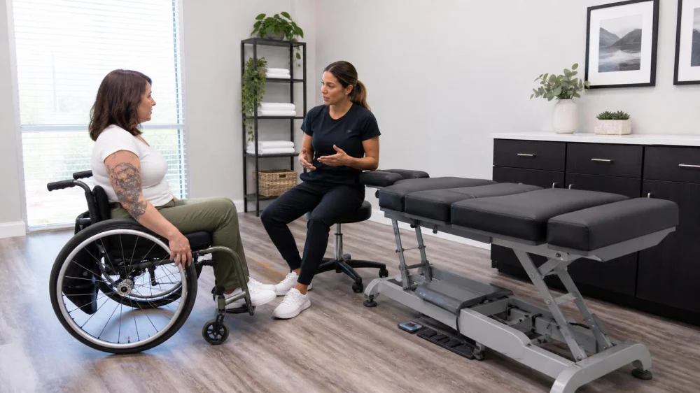 Chiropractic Visit With a Mobility Aid: Plan the Setup